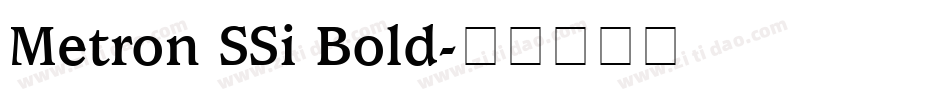 Metron SSi Bold字体转换